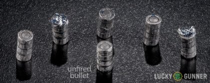 Image displaying fired .32 (Smith & Wesson) Long rounds compared to an unfired bullet