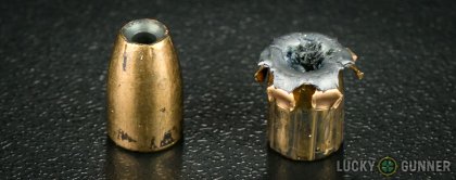 Line-up of Federal 9mm Luger (9x19) ammunition - fired vs. unfired