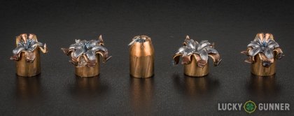 Line-up of Winchester .40 S&W (Smith & Wesson) ammunition - fired vs. unfired