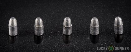 Line-up of Federal .22 Long Rifle (LR) ammunition - fired vs. unfired