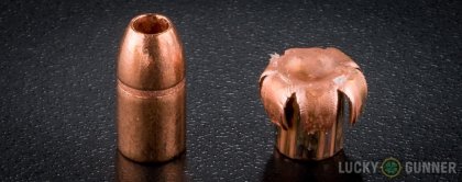Line-up of Buffalo Bore .357 Magnum ammunition - fired vs. unfired