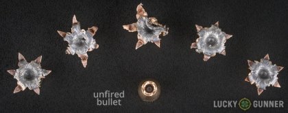 Side by side comparison of an unfired Winchester 9mm Luger (9x19) bullet vs. the unfired round