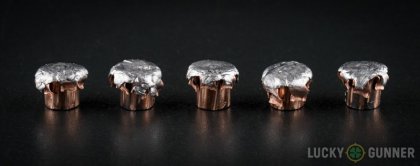 Line-up of Hornady 10mm Auto ammunition - fired vs. unfired