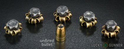 Line-up of Remington 9mm Luger (9x19) ammunition - fired vs. unfired