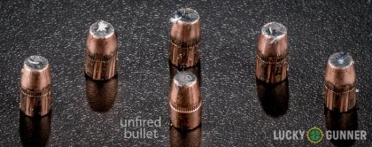 Image displaying fired .327 Federal Magnum rounds compared to an unfired bullet