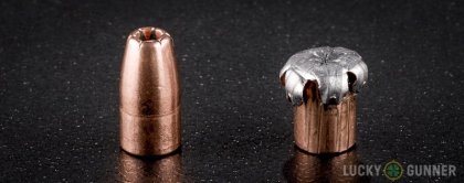 Line-up of Speer .22 Magnum (WMR) ammunition - fired vs. unfired