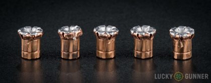 Line-up of Hornady .357 Sig ammunition - fired vs. unfired