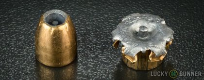 Line-up of Federal .45 ACP (Auto) ammunition - fired vs. unfired