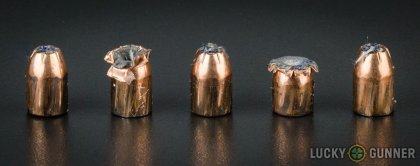 Line-up of Fiocchi .40 S&W (Smith & Wesson) ammunition - fired vs. unfired