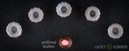 Side by side comparison of an unfired Hornady .38 Special bullet vs. the unfired round