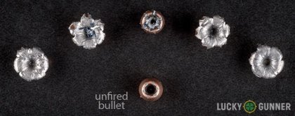 Line-up of Speer .32 Auto (ACP) ammunition - fired vs. unfired