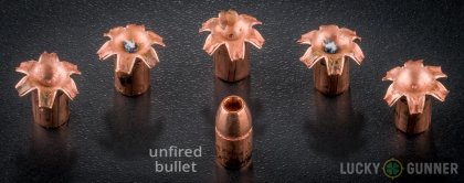 Line-up of Federal .357 Magnum ammunition - fired vs. unfired