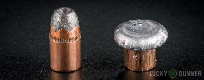 Image displaying fired .357 Magnum rounds compared to an unfired bullet