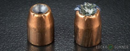 Line-up of Remington .40 S&W (Smith & Wesson) ammunition - fired vs. unfired
