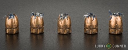 Line-up of Federal .380 Auto (ACP) ammunition - fired vs. unfired