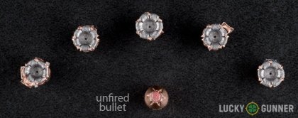 Line-up of Hornady .32 H&R Magnum ammunition - fired vs. unfired