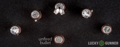 Line-up of Federal .327 Federal Magnum ammunition - fired vs. unfired
