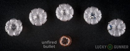 Line-up of Speer .357 Magnum ammunition - fired vs. unfired