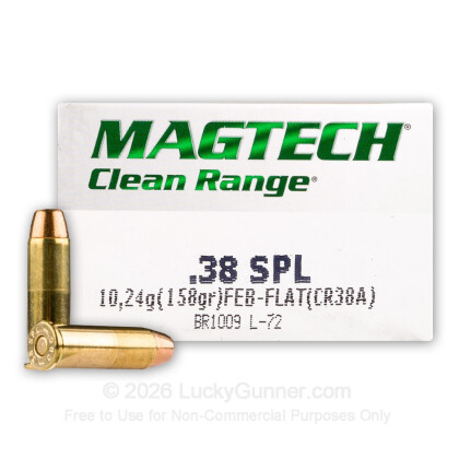 Large image of Indoor Range 38 Special Ammo For Sale - 158 gr fully encapsulated base Magtech Ammunition In Stock - 50 Rounds