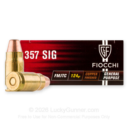 Large image of 357 Sig Ammo For Sale - 124 gr FMJTC Fiocchi Ammunition In Stock