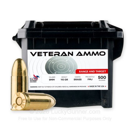 Image 1 of Veteran Ammo 9mm Luger (9x19) Ammo