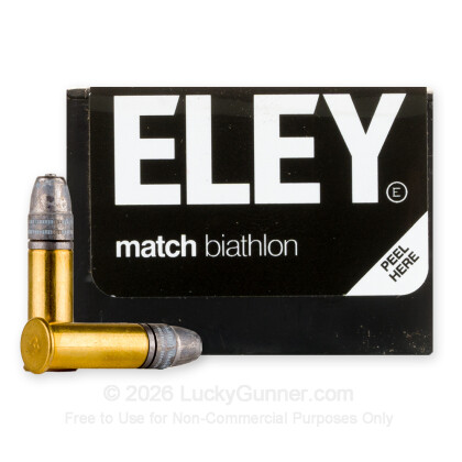 Large image of Premium 22 LR Ammo For Sale - 40 Grain LFN Ammunition in Stock by Eley Match Biathlon - 50 Rounds
