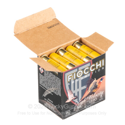Large image of Cheap 20 ga High Velocity Shot Shells For Sale - 2-3/4" 1 oz  #5 Shot by by Fiocchi - 25 Rounds