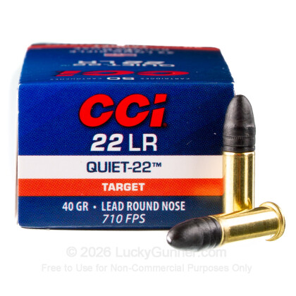 Large image of 22 LR Quiet Ammo For Sale - 40 gr LRN - CCI Ammunition In Stock - 50 Rounds