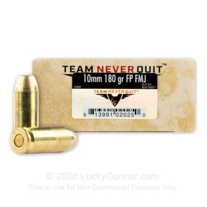 Image 1 of 10mm Ammo from Team Never Quit Image 1 of Team Never Quit 10mm Auto Ammo