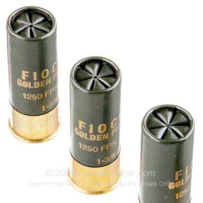 Large image of Bulk 12 ga 2-3/4" Golden Pheasant Fiocchi Shells For Sale - 2-3/4" Nickel Plated Lead #6 Loads by Fiocchi Golden Pheasant - 250 Rounds