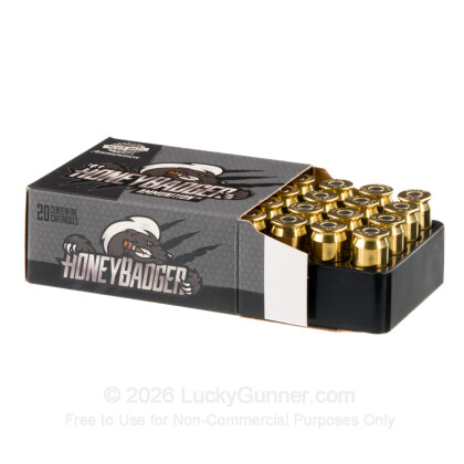 Large image of Premium 45 ACP Ammo For Sale - 135 Grain HoneyBadger Ammunition in Stock by Black Hills - 20 Rounds