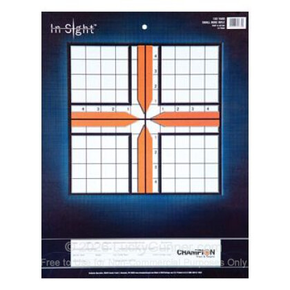 Large image of Champion Targets For Sale - In-Sight 100 Yard Small Bore Sight-In Targets - 12 Pack