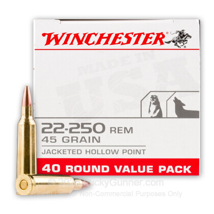 Large image of 22-250 Ammo For Sale - 45 gr JHP - Winchester USA Ammo Online