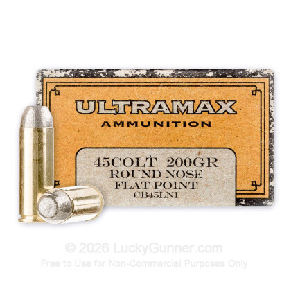 Large image of Cheap 45 Long Colt Ammo For Sale - 200 Grain RNFP Ammunition in Stock by Ultramax - 50 Rounds