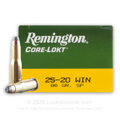 Large image of Remington Core-Lokt 25-20 Win Ammo For Sale - 86 Grain SP - 50 Rounds