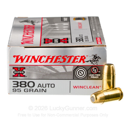 Large image of Bulk 380 Auto Ammo For Sale - 95 Grain FMJ Ammunition in Stock by Winchester USA - 1000 Rounds