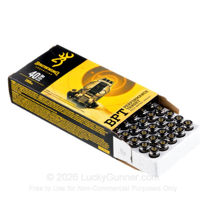 Large image of Premium 40 S&W Ammo For Sale - 180 Grain FMJ Ammunition in Stock by Browning BPT - 50 Rounds