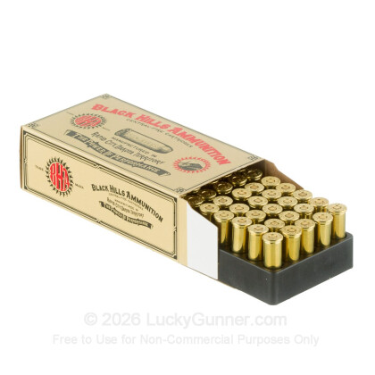 Large image of Premium 38 Long Colt Ammo For Sale - 158 Grain LRN Ammunition in Stock by Black Hills - 50 Rounds