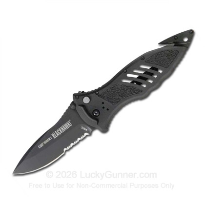Large image of Blackhawk CQD Mark I Aluminum Handle Serrated Blade - PVD Black For Sale