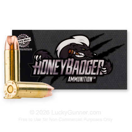 Large image of Premium 38 Special +P Ammo For Sale - 100 Grain HoneyBadger Ammunition in Stock by Black Hills - 50 Rounds
