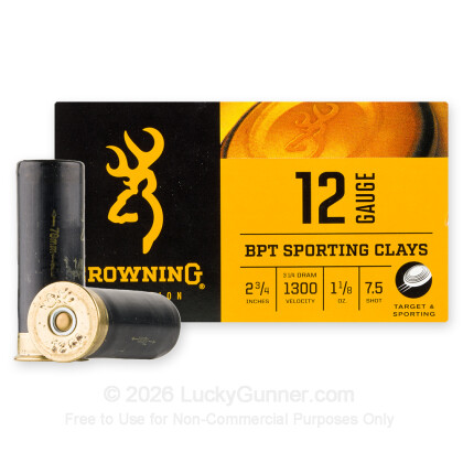 Large image of Cheap 12 Gauge Ammo For Sale - 2-3/4” 1-1/8oz. #7.5 Shot Ammunition in Stock by Browning BPT Performance Target - 25 Rounds
