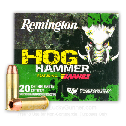 Large image of Premium 44 Mag Ammo For Sale - 225 Grain XPB Ammunition in Stock by Remington Hog Hammer - 20 Rounds