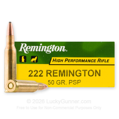 Large image of 222 Remington Ammo For Sale - 50 gr PSP - Remington Core-Lokt Ammo Online