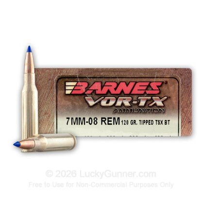 Image 1 of 7mm-08 Rem Ammo from Barnes Image 1 of Barnes 7mm-08 Remington Ammo