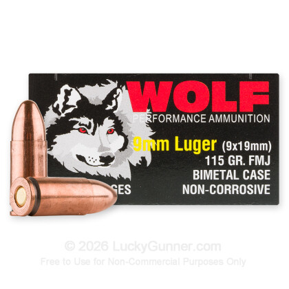 Image 2 of Wolf 9mm Luger (9x19) Ammo