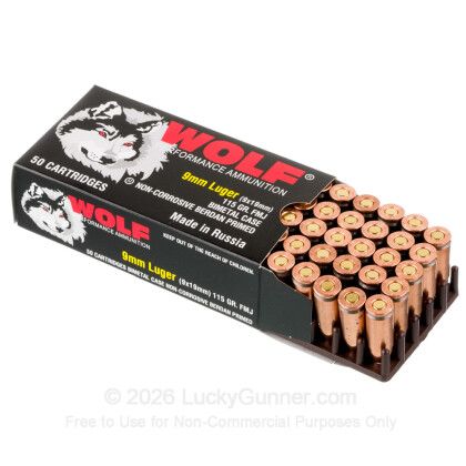 Image 3 of Wolf 9mm Luger (9x19) Ammo