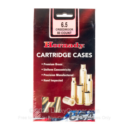 Large image of Bulk 6.5 Creedmoor Ammo For Sale - New Unprimed Brass Ammunition in Stock by Hornady - 50 Casings