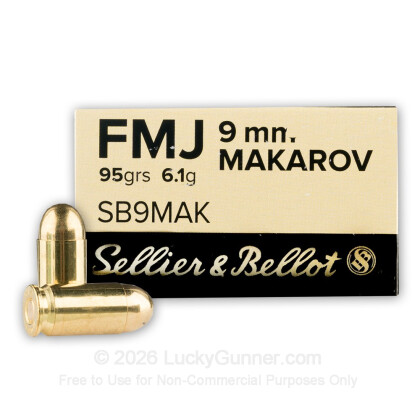 Image 1 of Sellier & Bellot Ammo from Sellier & Bellot Image 1 of Sellier & Bellot 9mm Makarov (9x18mm) Ammo
