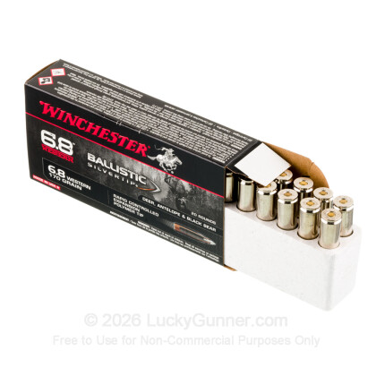Large image of Premium 6.8 Western Ammo For Sale - 170 Grain Polymer Tip Ammunition in Stock by Winchester Ballistic Silvertip - 20 Rounds