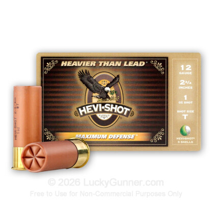 Large image of Premium 12 Gauge Ammo For Sale Online - Hevi-Shot Maximum Defense 2-3/4" T Shot - 5 Rounds